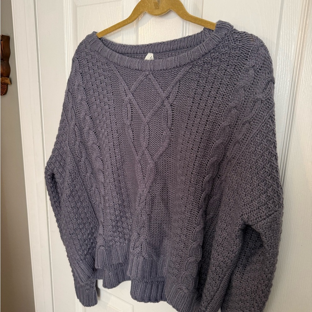 Mudd Brand Y2K Cable Knit Purple Sweater